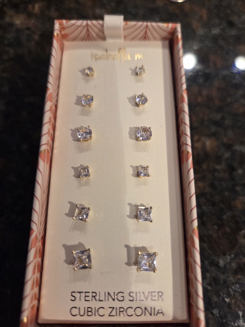 Cubic Zirconia Sterling Silver Earring Set - Clear/White